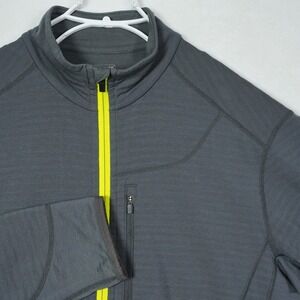 Icebreaker Merino GT Full Zip Jacket Men XL Charcoal Grey Neon Yellow Thumbholes